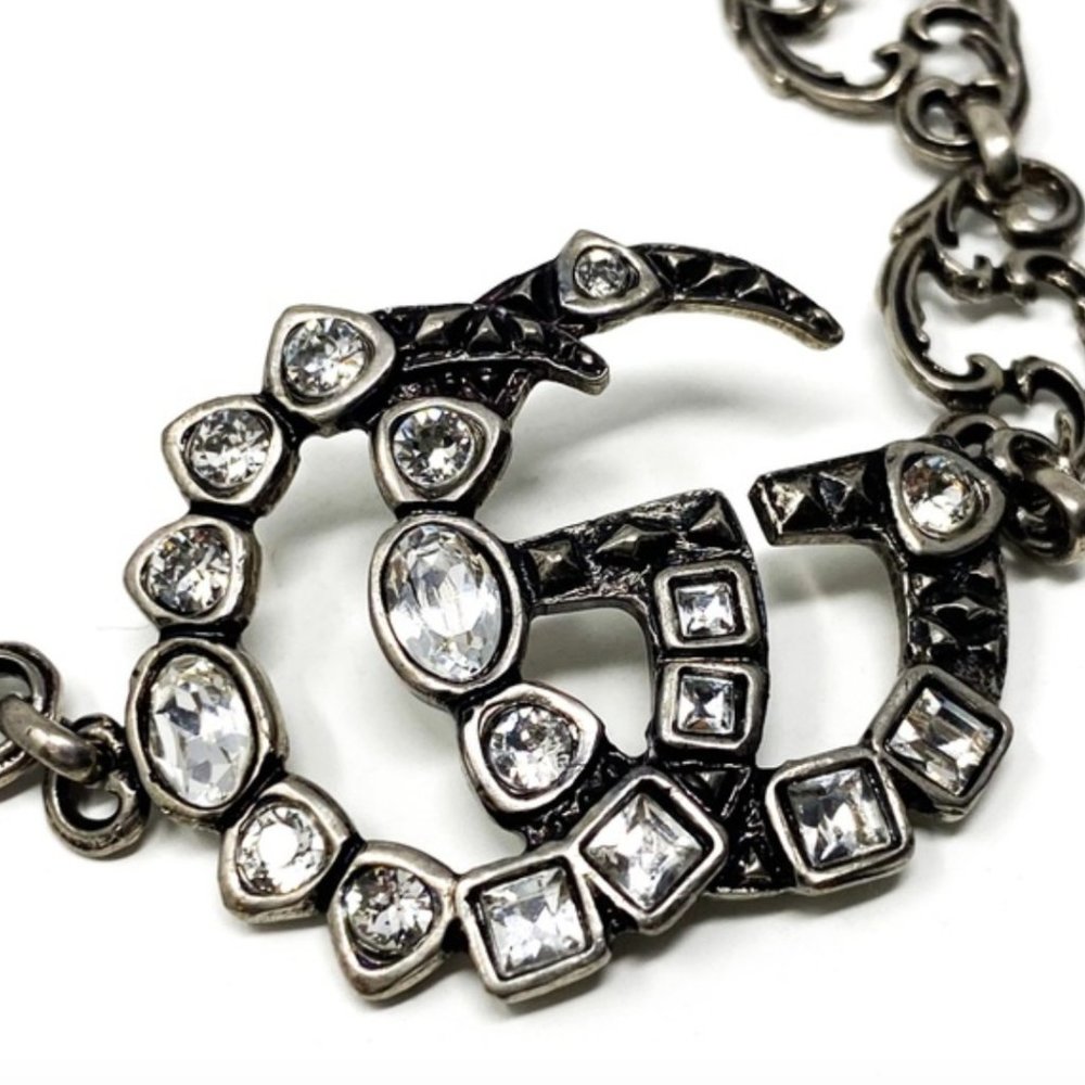 GUCCI BRACELET-MARMONT DOUBLE GG - CRYSTAL EMBELLISHED - VINTAGE FEEL - SOLD OUT - Picture 2 of 9